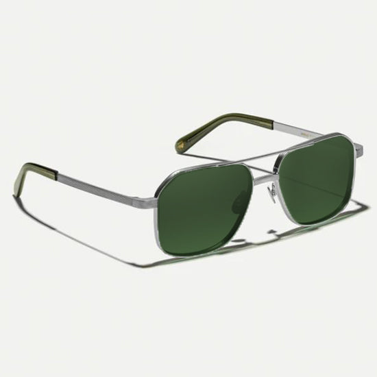 Mingle | Silver / Custom Green Polarised Lens